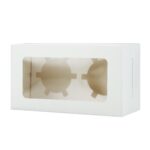 Cupcake Box, Holds 2 (10 Pack) White with Window Size - Image 4