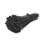 300mm x 4.8mm Black Nylon Cable Ties - Pack of 100