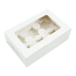 Cupcake Box, Holds 6 (10 Pack) White with Window - Image 3