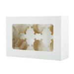 Cupcake Box, Holds 6 (10 Pack) White with Window - Image 4