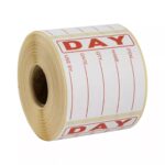 Food Hygiene Day Dot Food Labels Best Before Red White Labels - Roll of 500
