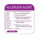 Food Allergy Labels Allergen Warning Day Dot / Catering Stickers 500 Per Roll