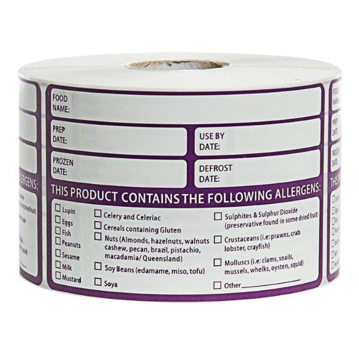 wp-image-avartek-6120.jpeg Food Allergy 100 x 70mm Labels Allergen Warning Day Dot / Catering Stickers - 500 Per Roll - Image 1
