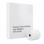80mm x 80mm Thermal Till Receipt Paper Rolls EPOS (Box of 20)