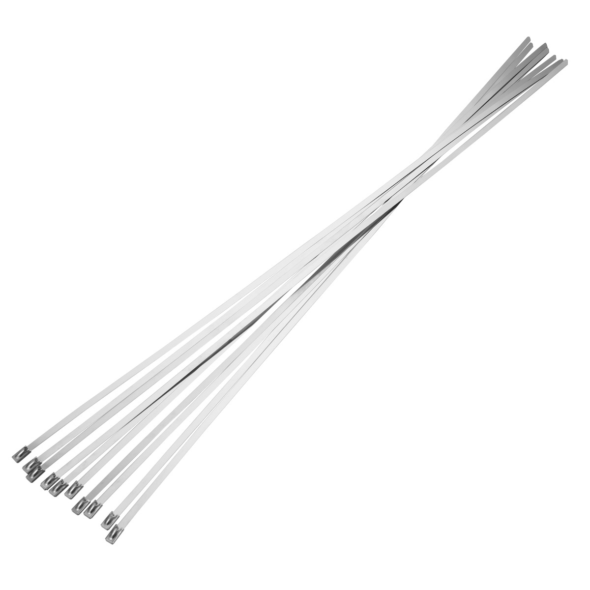 wp-image-avartek-840.jpg 12mm x 800mm Stainless Steel Silver Cable Ties - Pack of 100 - Image 1